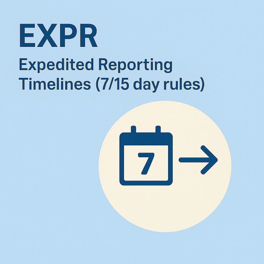Expedited Reporting Timelines (7/15 Day Rules)